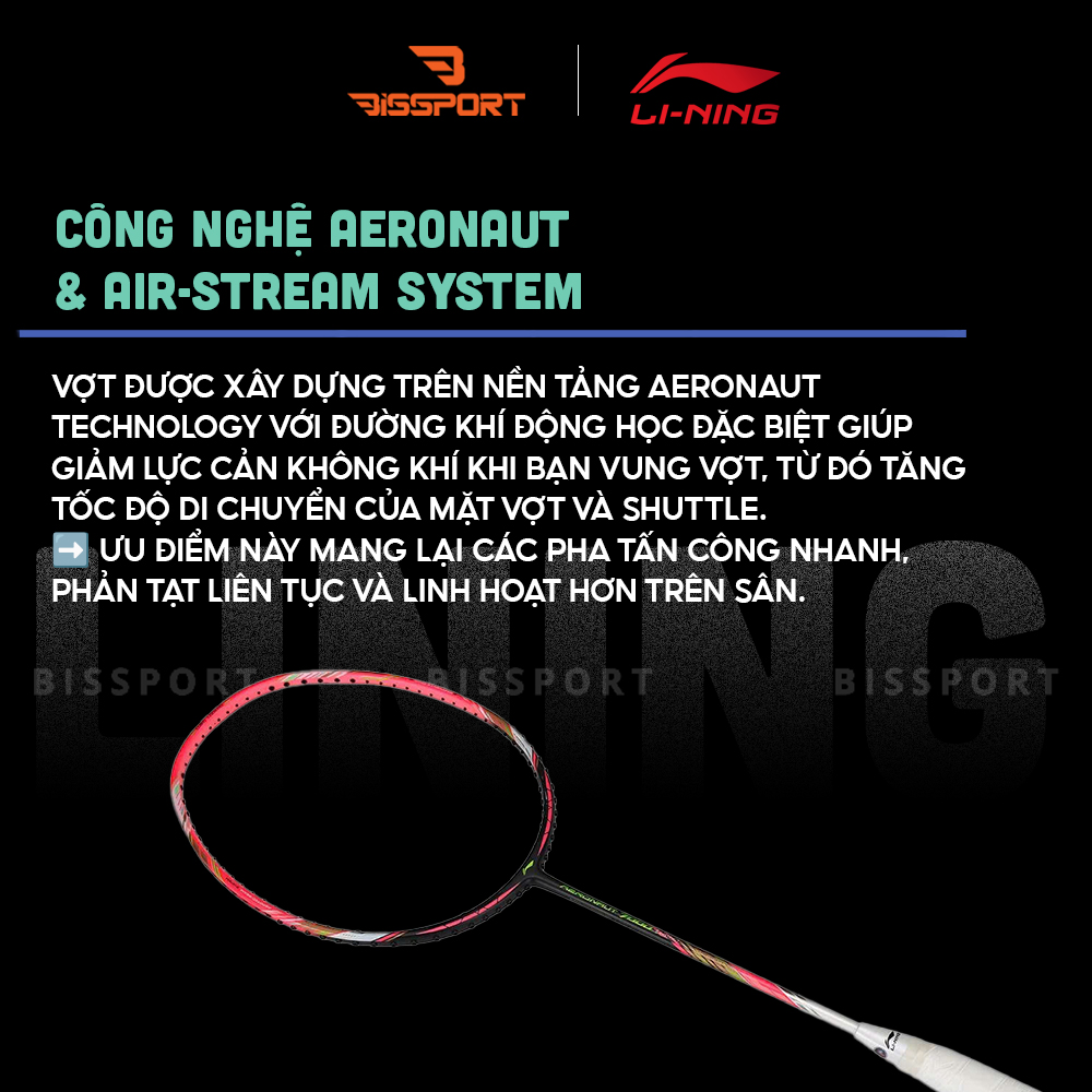 Vợt Cầu Lông Lining Aeronaut 7000i Chính Hãng - Kiểm Soát Ổn Định – Dễ Đánh – Công Nghệ Khung Hàng Không Đặc Trưng